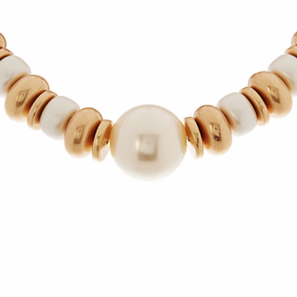 Disk & Big Pearl Pandent Necklace - Picture 2 of 2
